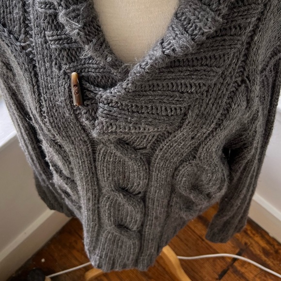 H&M mens cozy chunky cable shawl neck sweater - Picture 4 of 9